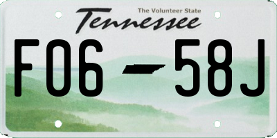 TN license plate F0658J