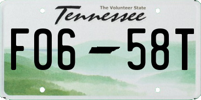 TN license plate F0658T
