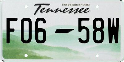 TN license plate F0658W