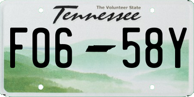 TN license plate F0658Y