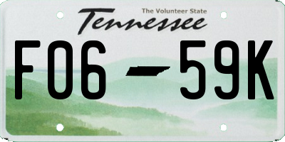 TN license plate F0659K
