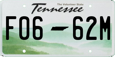 TN license plate F0662M