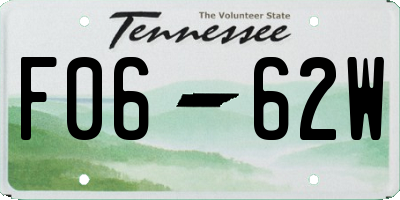 TN license plate F0662W