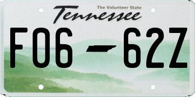 TN license plate F0662Z