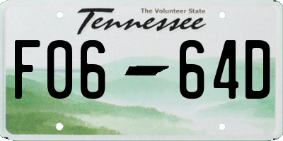 TN license plate F0664D