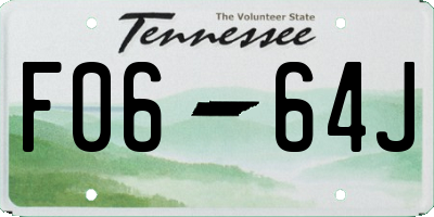 TN license plate F0664J