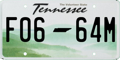 TN license plate F0664M