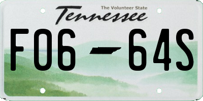 TN license plate F0664S