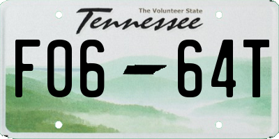 TN license plate F0664T