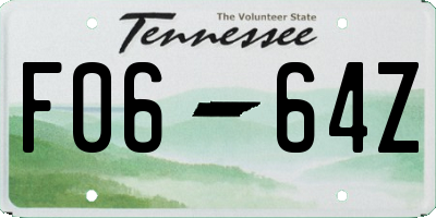 TN license plate F0664Z