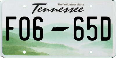 TN license plate F0665D