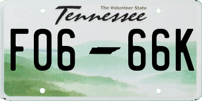TN license plate F0666K