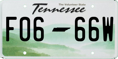 TN license plate F0666W