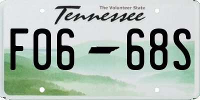 TN license plate F0668S