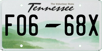 TN license plate F0668X