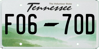TN license plate F0670D
