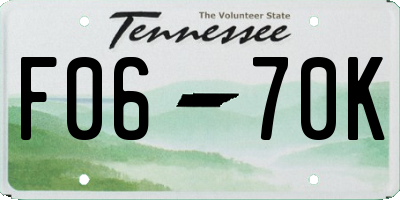 TN license plate F0670K