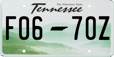 TN license plate F0670Z