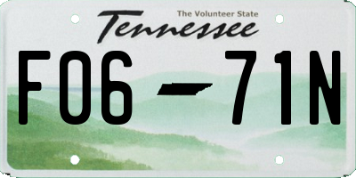 TN license plate F0671N