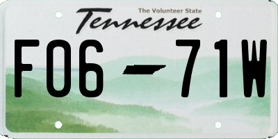 TN license plate F0671W