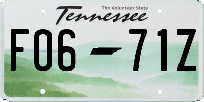 TN license plate F0671Z