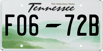 TN license plate F0672B