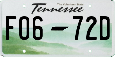 TN license plate F0672D