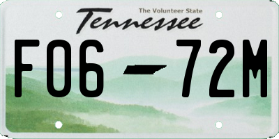 TN license plate F0672M