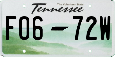 TN license plate F0672W