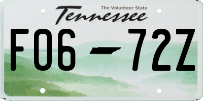 TN license plate F0672Z