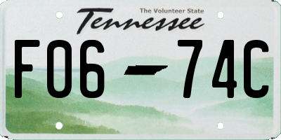 TN license plate F0674C