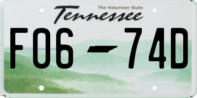 TN license plate F0674D
