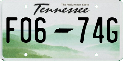 TN license plate F0674G