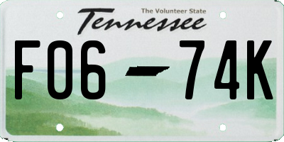 TN license plate F0674K