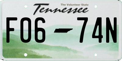 TN license plate F0674N