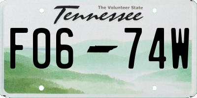 TN license plate F0674W