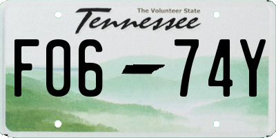 TN license plate F0674Y