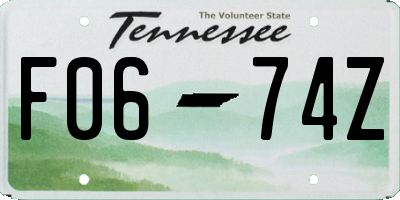 TN license plate F0674Z