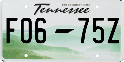 TN license plate F0675Z