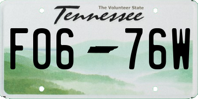 TN license plate F0676W