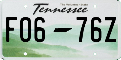 TN license plate F0676Z