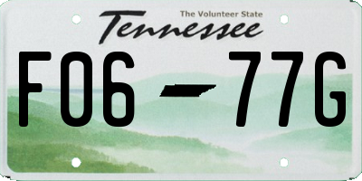 TN license plate F0677G