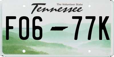 TN license plate F0677K