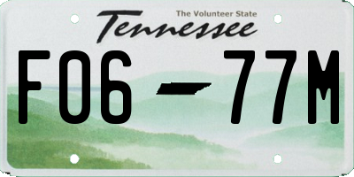 TN license plate F0677M