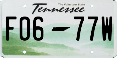 TN license plate F0677W