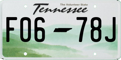 TN license plate F0678J