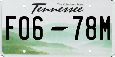 TN license plate F0678M