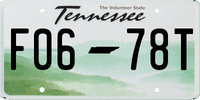 TN license plate F0678T