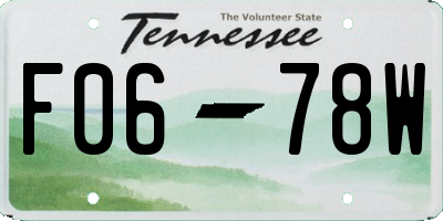 TN license plate F0678W