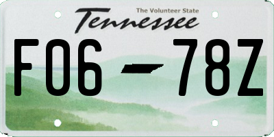 TN license plate F0678Z